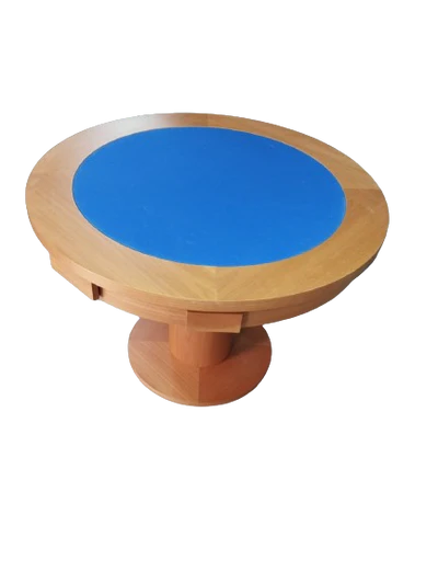 Mesa de Carteado Redondo com Gavetas e Porta-copos