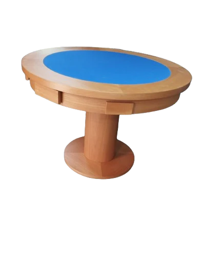 Mesa de Carteado Redondo com Gavetas e Porta-copos